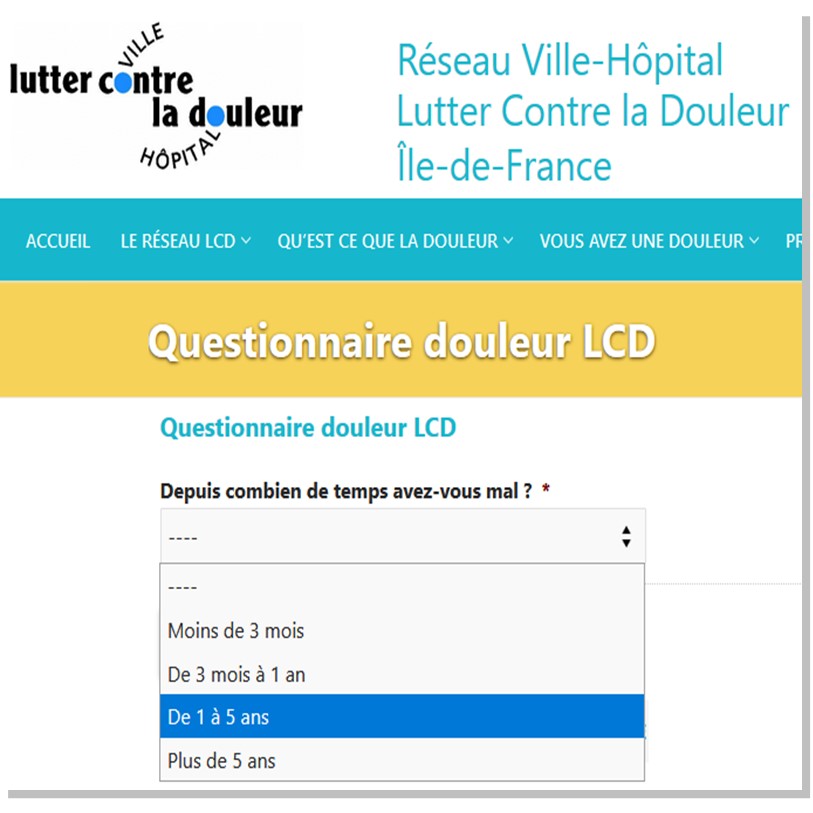 Questionnaire Douleur en ligne